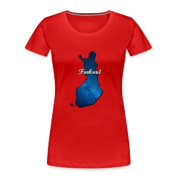 The map of Finland - Women's Premium Organic T-Shirt - red - Front - Mia (176cm)