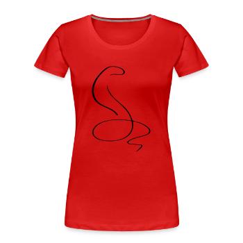 Snake Line Art - Minimalist - Women's Premium Organic T-Shirt - red - Front - Mia (176cm)