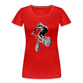 bmx - T-shirt bio Premium Femme - rouge - Devant - Mia (176cm)