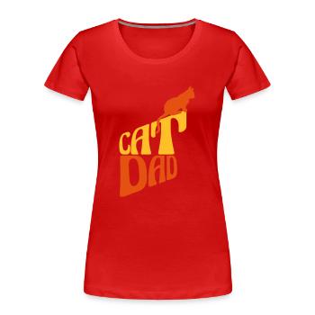 Conception du logo Cat Dad - T-shirt bio Premium Femme - rouge - Devant - Mia (176cm)