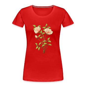 Flowers - Women's Premium Organic T-Shirt - red - Front - Mia (176cm)