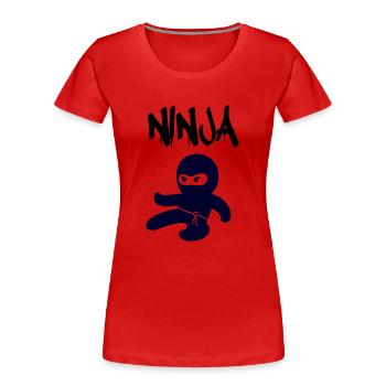 Ninja - Frauen Premium Bio T-Shirt - Rot - Vorne - Mia (176cm)