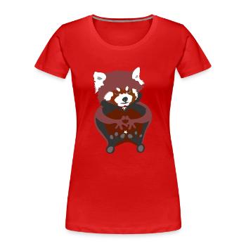 Panda roux - T-shirt bio Premium Femme - rouge - Devant - Mia (176cm)