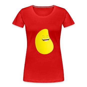 Poignée coquine - T-shirt bio Premium Femme - rouge - Devant - Mia (176cm)