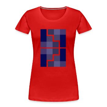 Geometrics - Women's Premium Organic T-Shirt - red - Front - Mia (176cm)