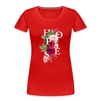 Hopes flowers - Women's Premium Organic T-Shirt - red - Front - Mia (176cm)