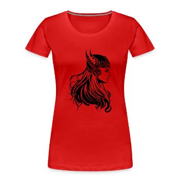 Wikinger Frau Kriegerin Viking - Frauen Premium Bio T-Shirt - Rot - Vorne - Mia (176cm)