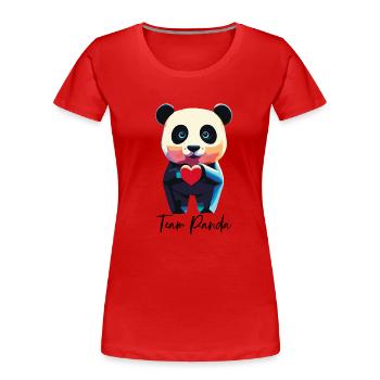 PANDA - Frauen Premium Bio T-Shirt - Rot - Vorne - Mia (176cm)