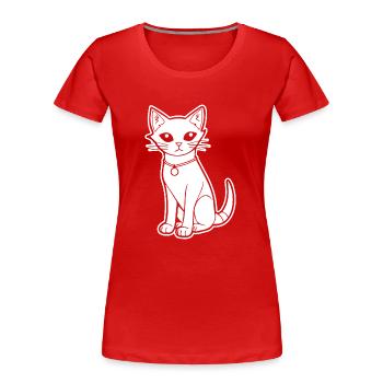 Chat chaton chaton dame - T-shirt bio Premium Femme - rouge - Devant - Mia (176cm)