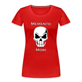 Memento Mori Skull Minimal - Frauen Premium Bio T-Shirt - Rot - Vorne - Mia (176cm)