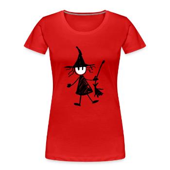 Stilisierte Hexe - Frauen Premium Bio T-Shirt - Rot - Vorne - Mia (176cm)