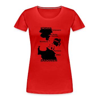 Corsica Sardinia Mori - Women's Premium Organic T-Shirt - red - Front - Mia (176cm)