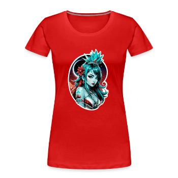 Indische Prinzessin - Aztek - Frauen Premium Bio T-Shirt - Rot - Vorne - Mia (176cm)