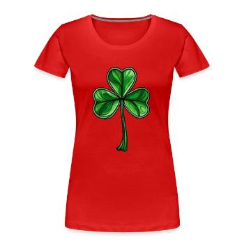 Shamrock Fête de la Saint-Patrick Shamrock irlandais - T-shirt bio Premium Femme - rouge - Devant - Mia (176cm)