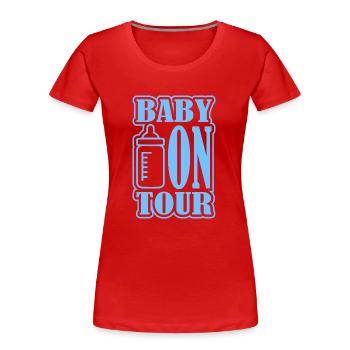 Baby on Tour - Frauen Premium Bio T-Shirt - Rot - Vorne - Mia (176cm)