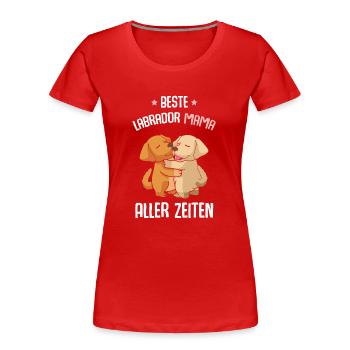 Beste Labrador Mama - Frauen Premium Bio T-Shirt - Rot - Vorne - Mia (176cm)
