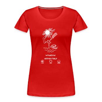 KITESURFING essentials - Frauen Premium Bio T-Shirt - Rot - Vorne - Mia (176cm)