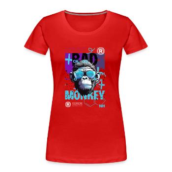 spiritual monkey t-shirt - Women's Premium Organic T-Shirt - red - Front - Mia (176cm)