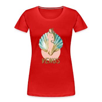 Venus - Frauen Premium Bio T-Shirt - Rot - Vorne - Mia (176cm)