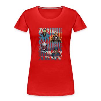 Armée de zombies - T-shirt bio Premium Femme - rouge - Devant - Mia (176cm)