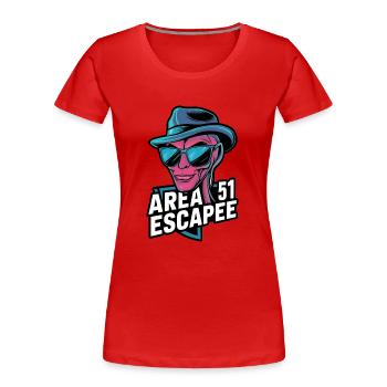 Area 51 Ausbrecher - Frauen Premium Bio T-Shirt - Rot - Vorne - Mia (176cm)