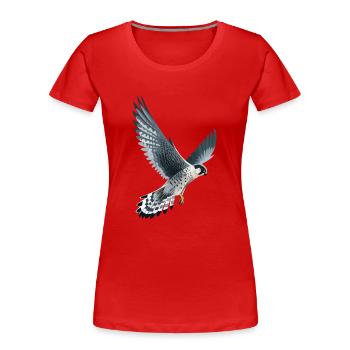 Wanderfalke im Flug - Frauen Premium Bio T-Shirt - Rot - Vorne - Mia (176cm)
