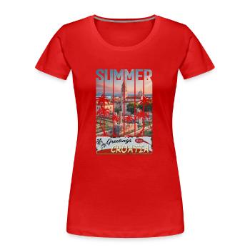 Croatie hrvatska kroatien hrv hr travel Zadar - T-shirt bio Premium Femme - rouge - Devant - Mia (176cm)
