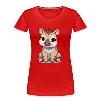 Baby- Tapir - Frauen Premium Bio T-Shirt - Rot - Vorne - Mia (176cm)