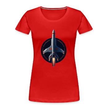 Fusée spatiale - T-shirt bio Premium Femme - rouge - Devant - Mia (176cm)