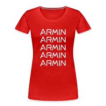 Armin - T-shirt bio Premium Femme - rouge - Devant - Mia (176cm)