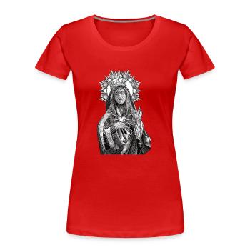 Notre-Dame des Douleurs Vierge Marie Mater Dolorosa - T-shirt bio Premium Femme - rouge - Devant - Mia (176cm)