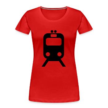 Transport ferroviaire - T-shirt bio Premium Femme - rouge - Devant - Mia (176cm)