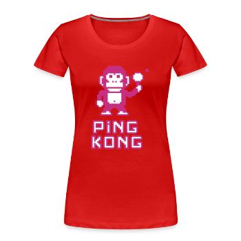 Ping Kong - Frauen Premium Bio T-Shirt - Rot - Vorne - Mia (176cm)