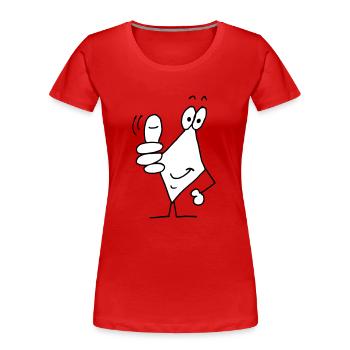Daumen hoch - Frauen Premium Bio T-Shirt - Rot - Vorne - Mia (176cm)