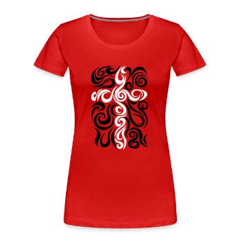 gribouiller croix avec des contours - T-shirt bio Premium Femme - rouge - Devant - Mia (176cm)