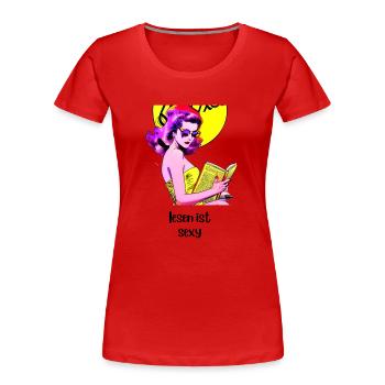Lesen ist sexy - Frauen Premium Bio T-Shirt - Rot - Vorne - Mia (176cm)