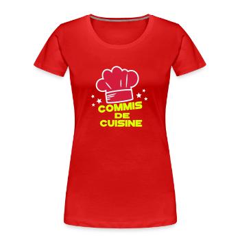 COMMIS DE CUISINE - T-shirt bio Premium Femme - rouge - Devant - Mia (176cm)