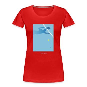 Tennis Art - T-shirt bio Premium Femme - rouge - Devant - Mia (176cm)