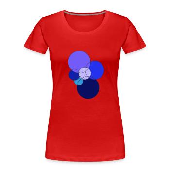 blaue Kreise - Frauen Premium Bio T-Shirt - Rot - Vorne - Mia (176cm)