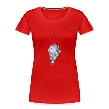Berg Grafik Muster - Frauen Premium Bio T-Shirt - Rot - Vorne - Mia (176cm)