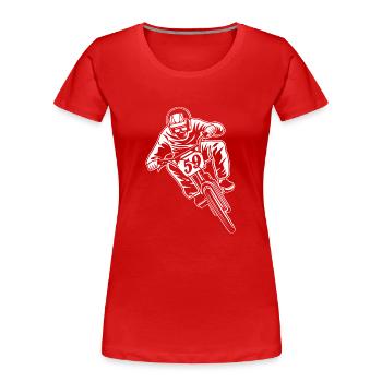 BMX Fahrrad / Bike 02_weiß - Frauen Premium Bio T-Shirt - Rot - Vorne - Mia (176cm)