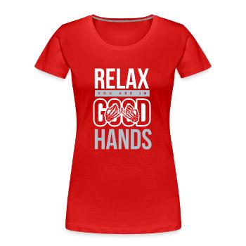 Physiotherapie - Frauen Premium Bio T-Shirt - Rot - Vorne - Mia (176cm)