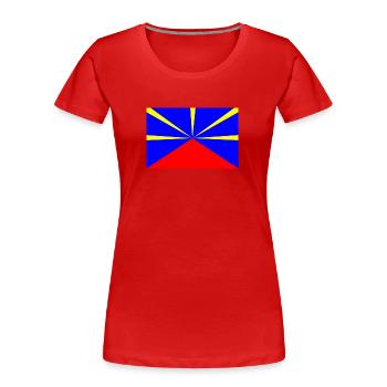 Drapeau de la Réunion - T-shirt bio Premium Femme - rouge - Devant - Mia (176cm)