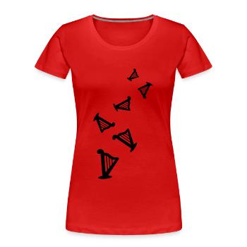 Harfe Musik - Frauen Premium Bio T-Shirt - Rot - Vorne - Mia (176cm)