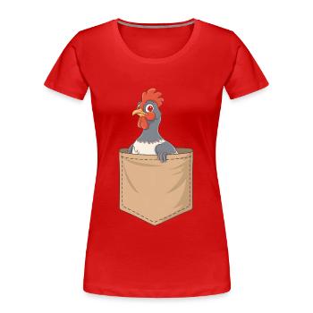 Auerhahn - Frauen Premium Bio T-Shirt - Rot - Vorne - Mia (176cm)