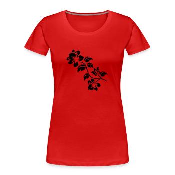 hibiskus - Frauen Premium Bio T-Shirt - Rot - Vorne - Mia (176cm)