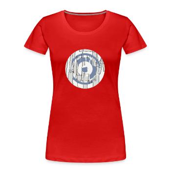 Kreis Design abstrakt blau grau 005 - Frauen Premium Bio T-Shirt - Rot - Vorne - Mia (176cm)