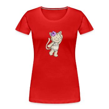 Bikini Katze Comic - Frauen Premium Bio T-Shirt - Rot - Vorne - Mia (176cm)