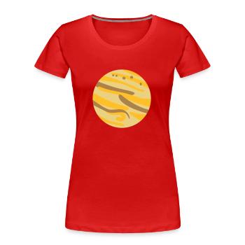 Jupiter - Frauen Premium Bio T-Shirt - Rot - Vorne - Mia (176cm)