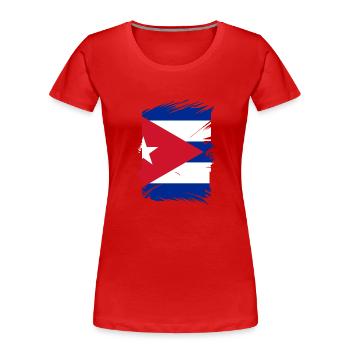 Kuba Flagge Karibik Urlaub Cuba Reise Havanna - Frauen Premium Bio T-Shirt - Rot - Vorne - Mia (176cm)